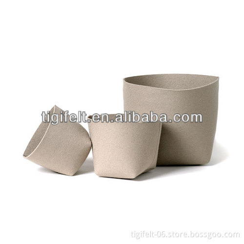 Off White Felt Storage Box Made of B1 Wool Felt